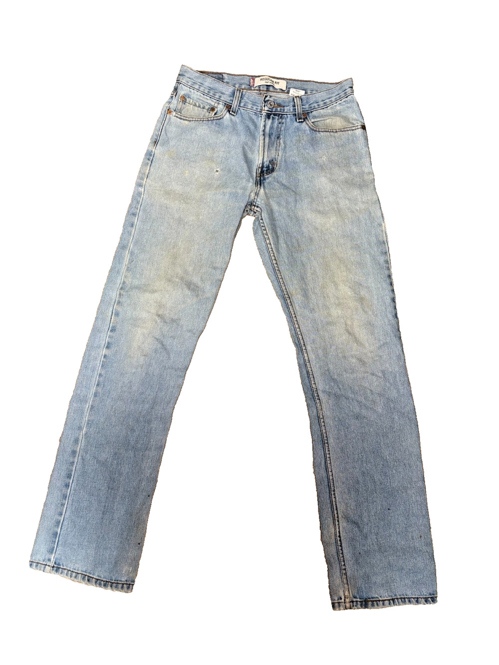 VTG Y2K Levi's 505 Regular Straight Jeans Faded Tint 30x32 Tag 30x34 Distressed